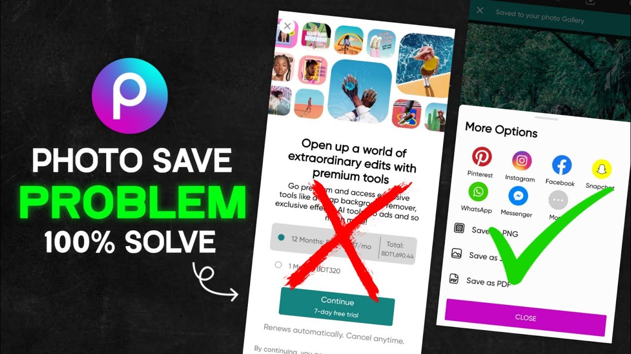 How to fix picsart save problem || Picsart photo save problem - YouTube