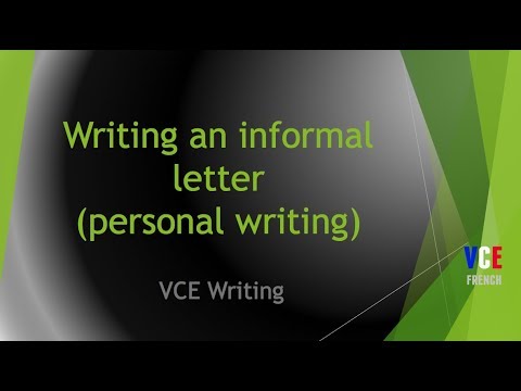Writing An Informal Letter Personal Writing French Vce Text