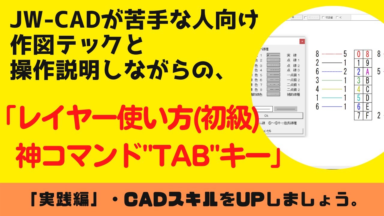 【JW-CAD】「レイヤーの使い方（初級）」「神コマンド