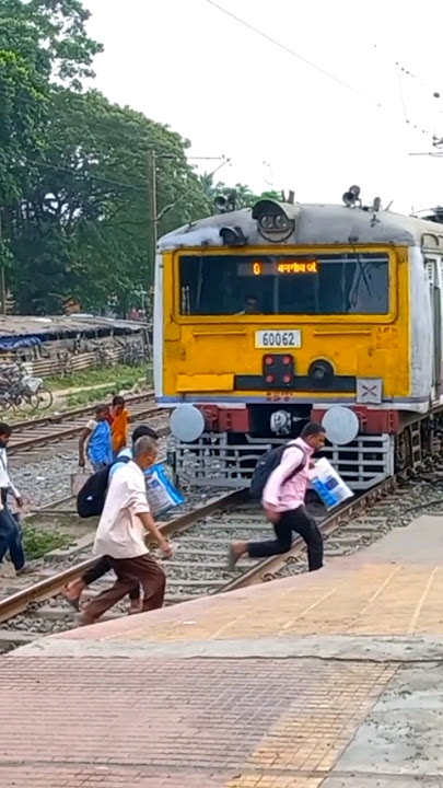 Indian local train entering railway station। reverse train entering video #shorts #train #localtrain