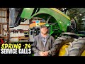 Keeping the john deere 8r tractors going spring service calls 2024