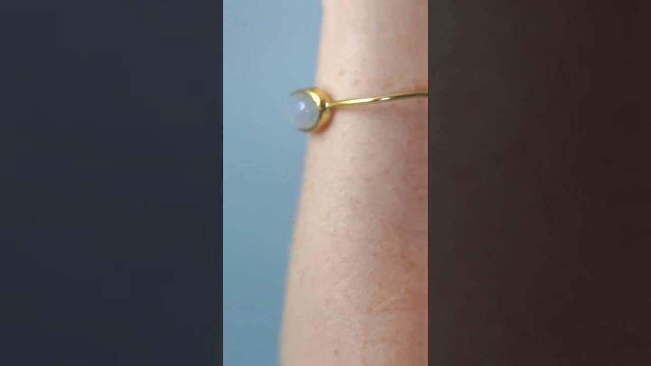 Find Your Balance ✨ Rainbow Moonstone Brass Bracelet, a symbol of calm, intuition, and new