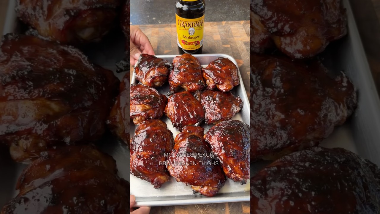 Molasses peach bbq chicken thighs