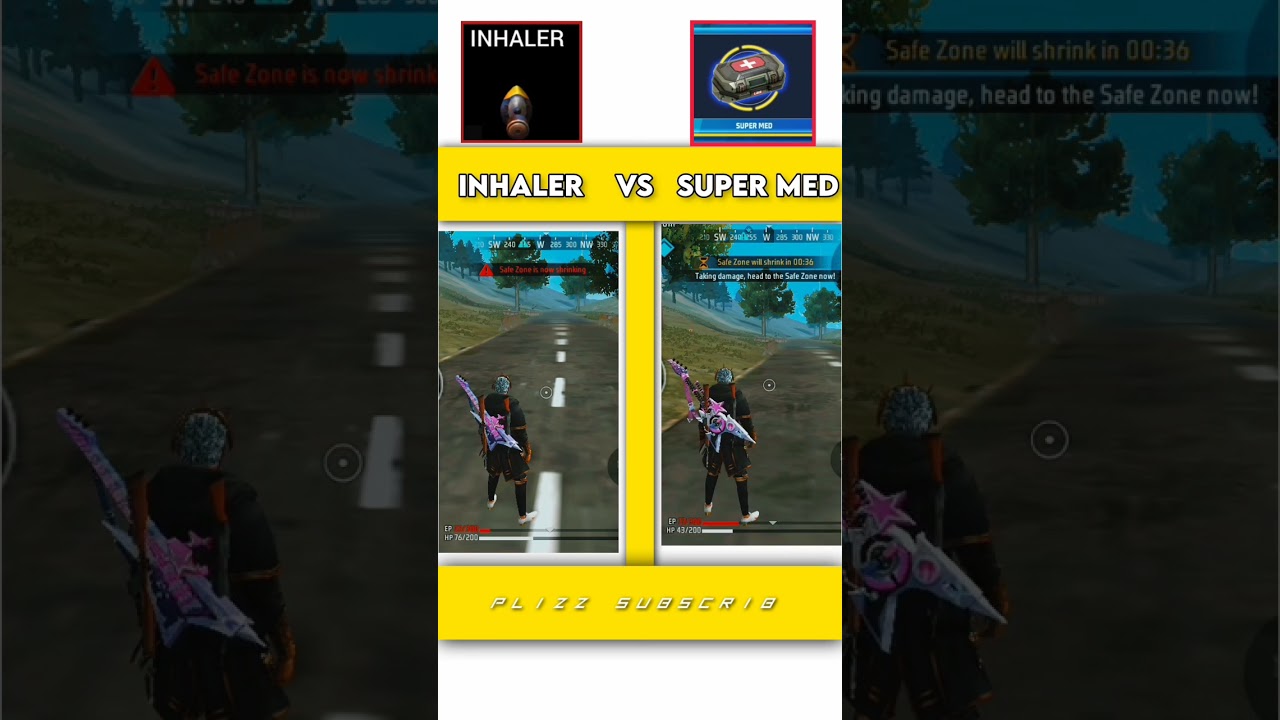INHALER 🆚 SUPER MEDIKIT HELLING SPEED TEST IN FREE FIRE 