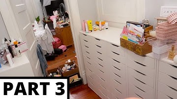 REORGANIZING MY ENTIRE MAKEUP ROOM! PART 3 - VLOGMAS DAY 17