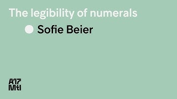 The legibility of numerals - Sofie Beier - ATypI 2017