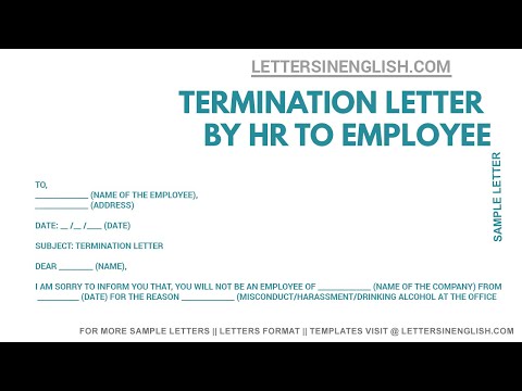 Termination Letter to Employee - Termination Letter Format - Letters in English