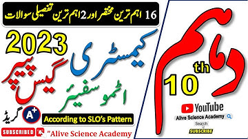 Chemistry Class 10th🔥Chapter 14😍_Important Short Questions 2023😱10th Chemistry Guess Paper2023👍