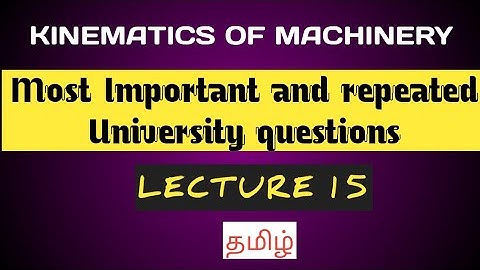 KINEMATICS OF MACHINERY | MOST IMPORTANT QUESTIONS | UNIT 1 | MECH ENGINEERING | AU | DHRONAVIKAASH