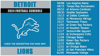 2024 Detroit Lions Football Schedule