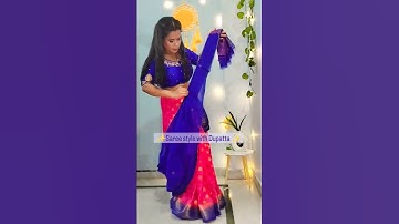 dupatta styling with saree #shorts #short #youtubeshorts