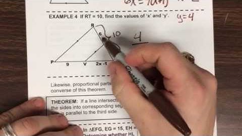 Notes 8-5 Parallel Lines and Proportional Parts in a Triangle