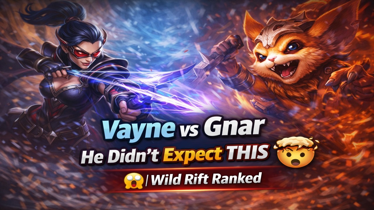 Vayne vs Gnar Baron Lane… He Didn’t Expect This 🤯 | Wild Rift Ranked (Arctic Arrow)