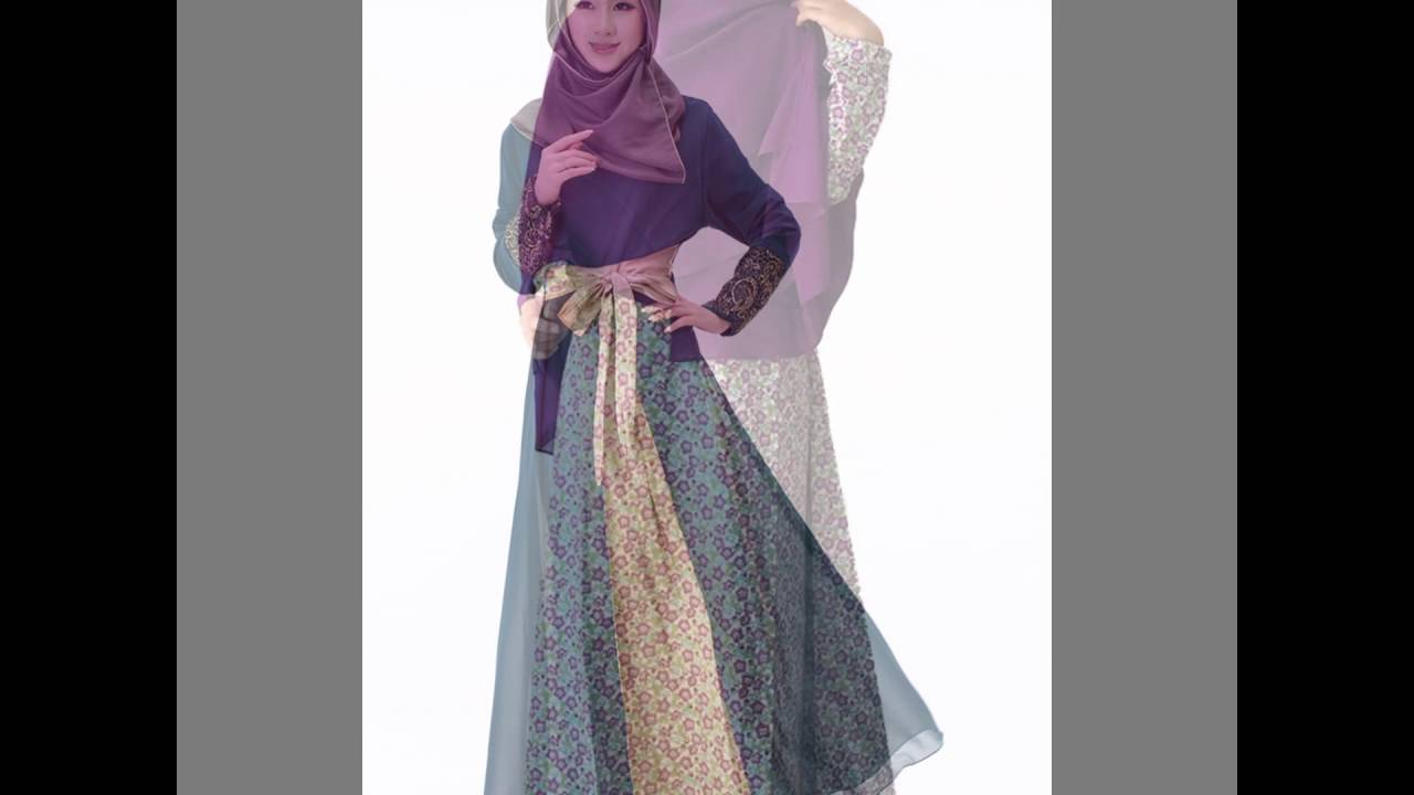 Model gamis batik syari terbaru