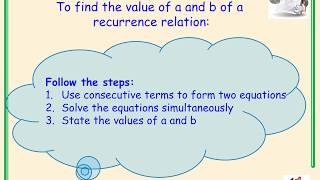 Higher Mathematics Recurrence Relations Video 3 - Finding the value of a and b