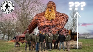 Chainsaw carving a Massive 27Foot Sasquatch Sculpture! Day 1 | Bear Hollow Build Team!