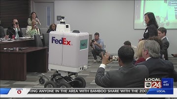 FedEx Leaders Unveil New SameDay Bot, Showing It Off To Memphis City Council