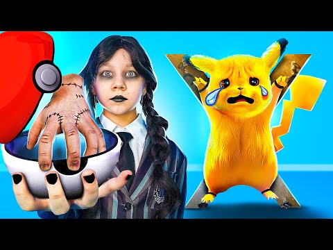 Wednesday vs Pokemon! Addams Thing is Missing! The Thing is Training to Become a Pokmon!