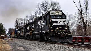 Full HD 60FPS: Four Screaming GP38-2s on Norfolk Southern Train K76 on the Lehigh Line 3/7/26