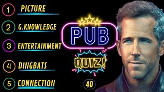 Pub Quiz Showdown: Test Your Knowledge! Pub Quiz 5 Rounds. No 40