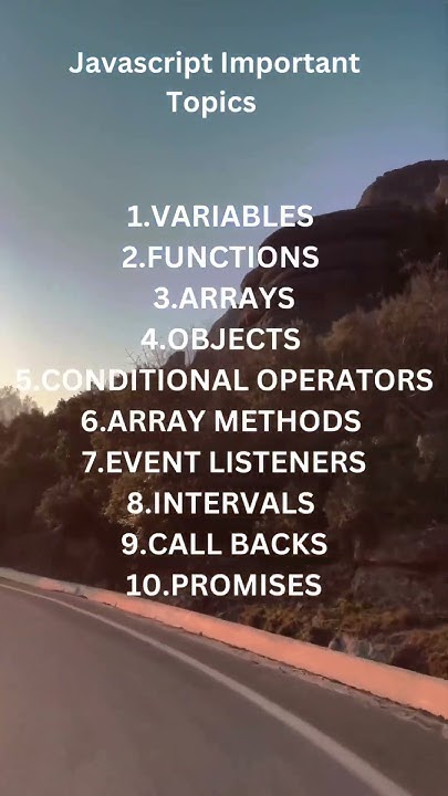 IMPORTANT TOPICS OF JAVASCRIPT - YouTube