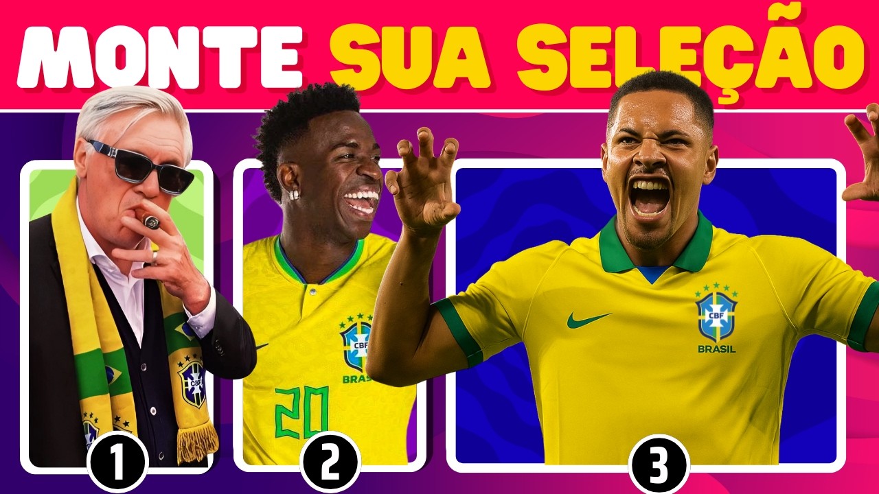 🟡 FAÇA SUA ESCALAÇÃO DA SELEÇÃO BRASILEIRA 🟢| AMISTOSO | FUTEBOL QUIZ