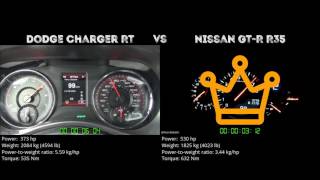 Dodge Charger RT vs. Nissan GT-R R35 - the 0-100 km/h duel. Which o...