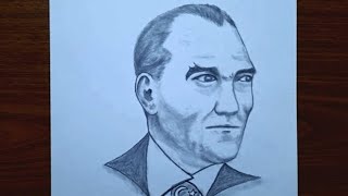 Mustafa Kemal Atatürk Nasıl Çizilir / Kolay Atatürk Çizimi / Kolay Çizimler / 29 Ekim Çizimleri