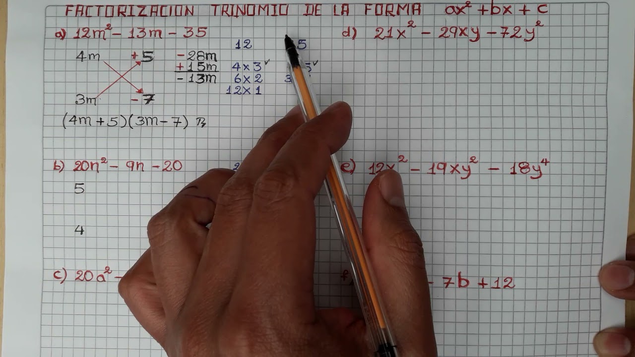 FACTORIZACION (TRINOMIO DE LA FORMA ax2 +bx +c)
