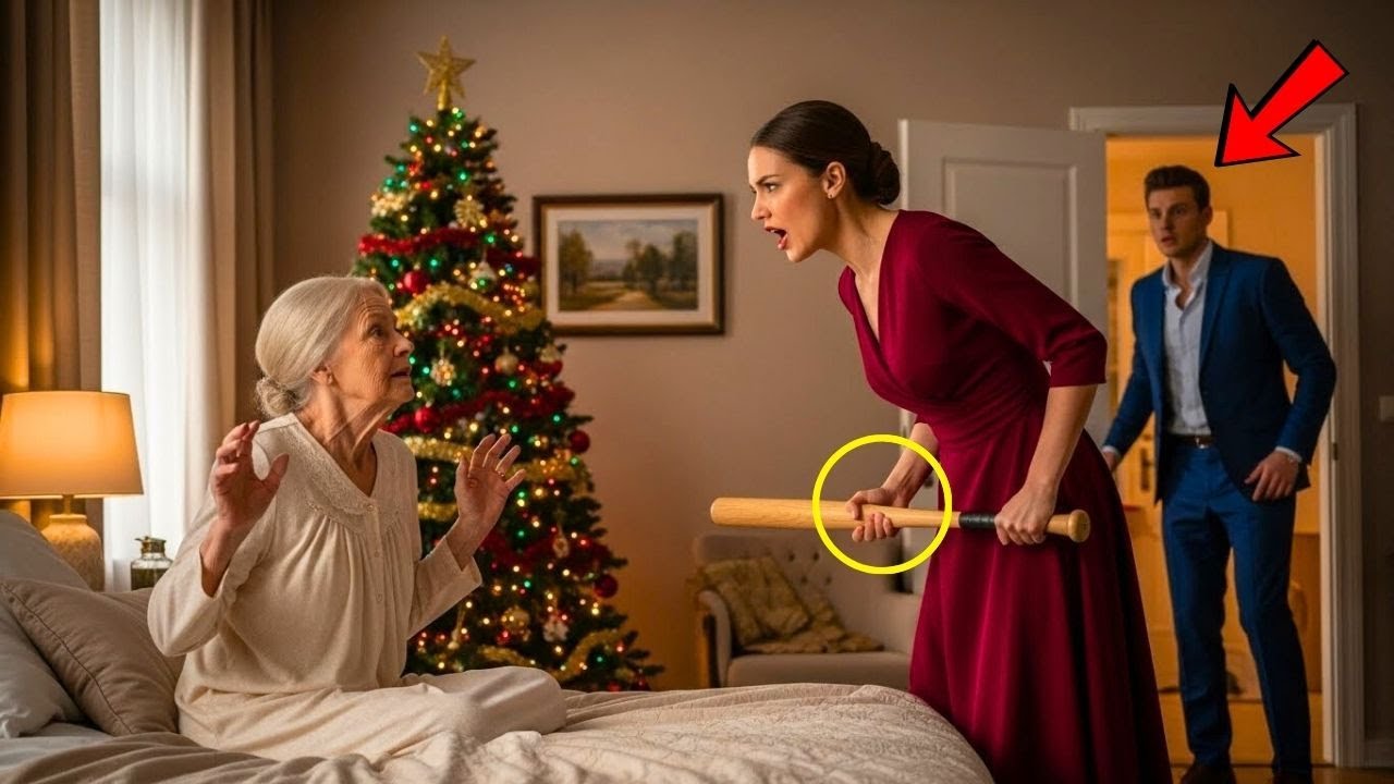 مليونير يصل في ليلة الميلاد ويفاجئ زوجته تعتدي على والدته المسنة