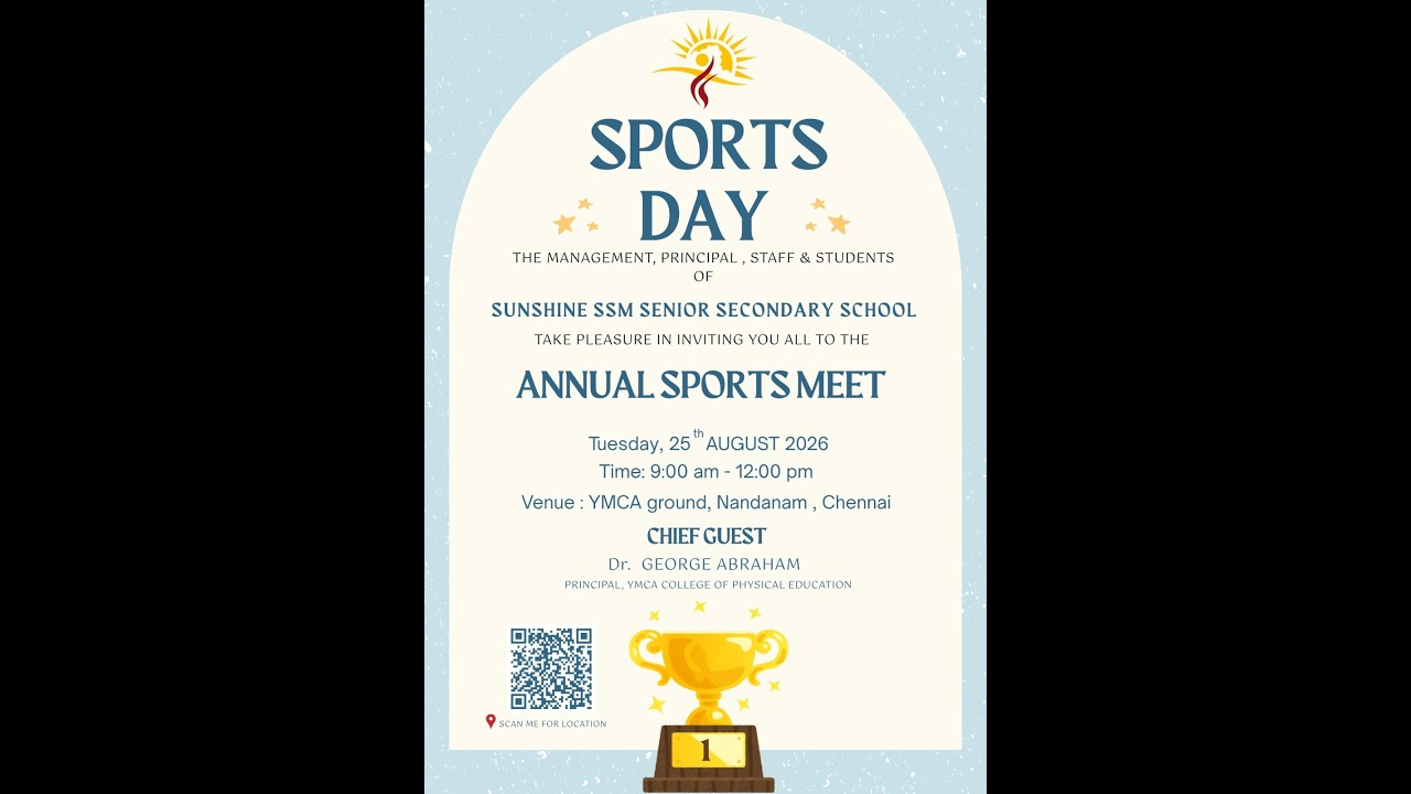 SUNSHINE SSM SENIOR SECONDARY SCHOOL | SPORTS DAY 2026 | 25.08.2026 @ 09.00am Onwards