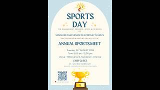 SUNSHINE SSM SENIOR SECONDARY SCHOOL | SPORTS DAY 2026 | 25.08.2026 @ 09.00am Onwards