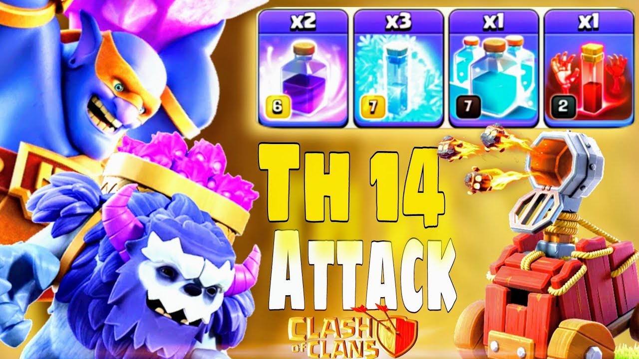 Super Bowler Attack Th14 Strategy Yeti Clone spell Attack Flame finger Clash of clans "2023