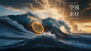 可商用视频素材｜全球金融风暴数字虚拟金融市场浪潮涌动