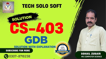 CS403 GDB Solution Spring 2025 | Database Management Systems | VU | CS403 GDB 2025