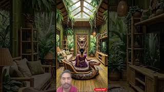 I Built a Secret Bamboo Palace EP 21Hidden Jungle Bamboo House Tour #ai #bamboohouse #shorts
