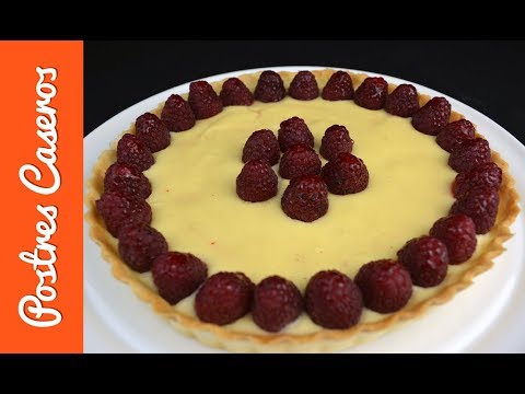 Tarta casera de frambuesas con chocolate blanco con masa quebrada | Recetas de Javier Romero