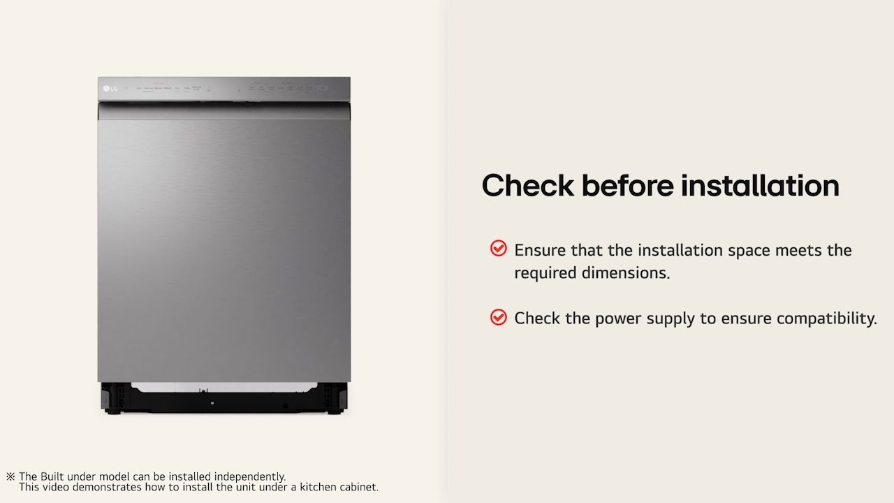 How to install the LG Built under Dishwasher | Step-by-Step Guide - YouTube