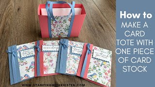 How to create a card tote with one piece of card stock, and coordinating cards.