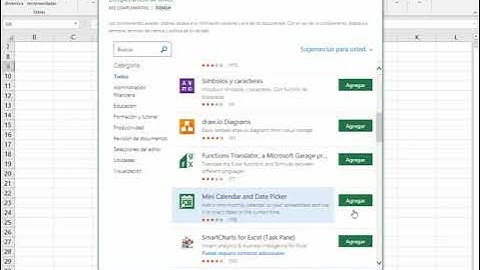 Complemento en Excel Mini Calendario