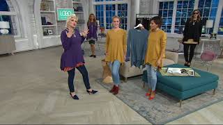 LOGO by Lori Goldstein Solid Top w/ Handkerchief Hemline on QVC