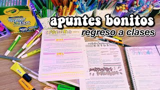 el proceso de mis APUNTES BONITOS  regreso a clases