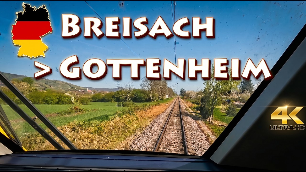 CAB RIDE 4K 🇩🇪 Breisach - Gottenheim / S1 Breisgau-S-Bahn DB 🛤 ...