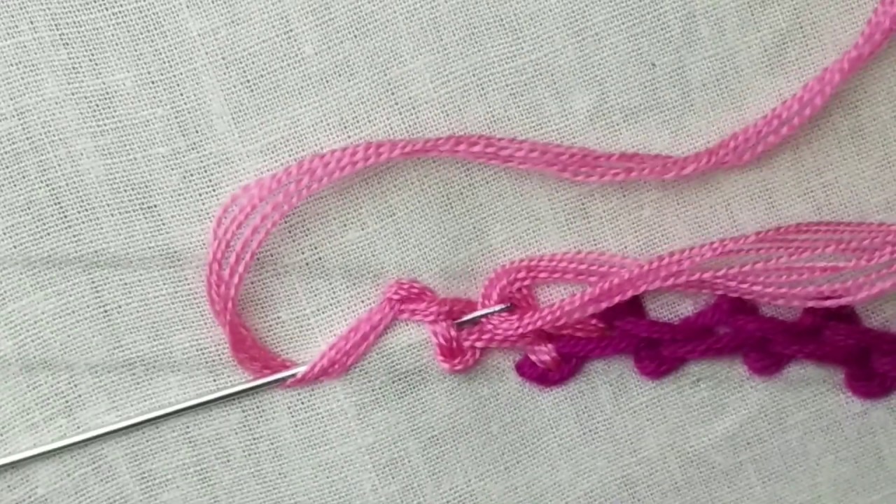 Braid stitch Hand embroidery braid stitch YouTube