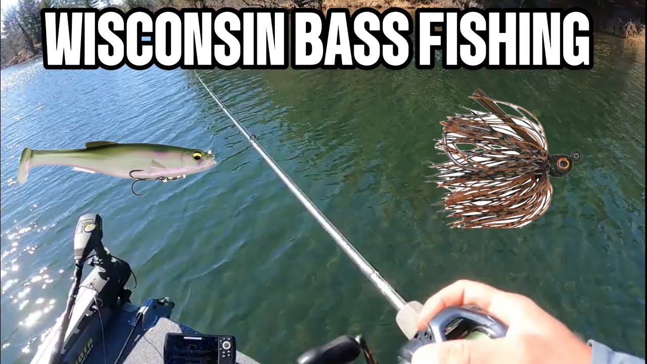 Fishing ICE OUT Clear Water Largemouth Bass in Wisconsin!!(WISCO SERIES)