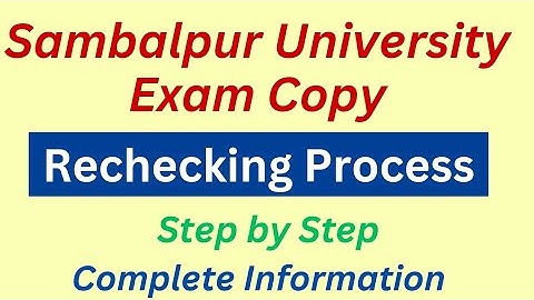 Sambalpur University Rechecking Process Step by Step