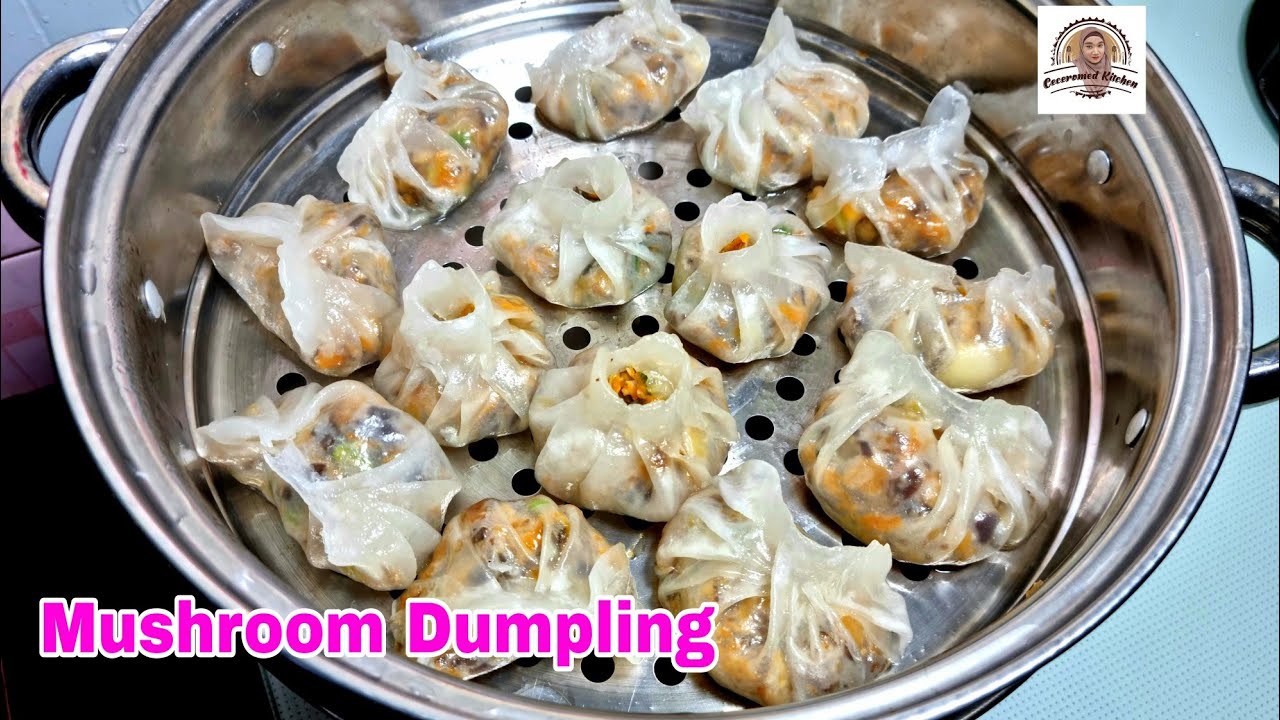 Dim Sum Isi Jamur (Mushroom Dumplings). Kulit Bening. Menu Vegetarian.