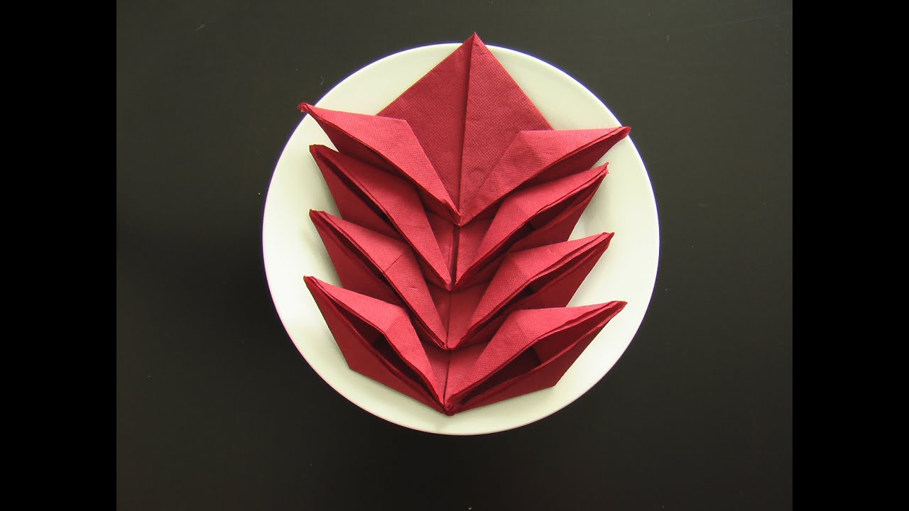 plier une serviette en papier en forme de vriesea - YouTube