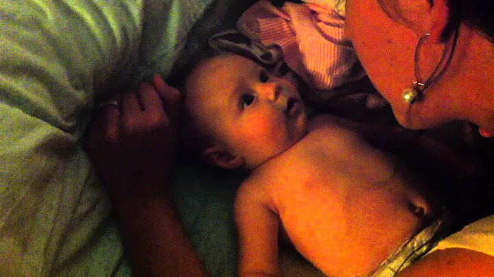 Addison talking to Mommy