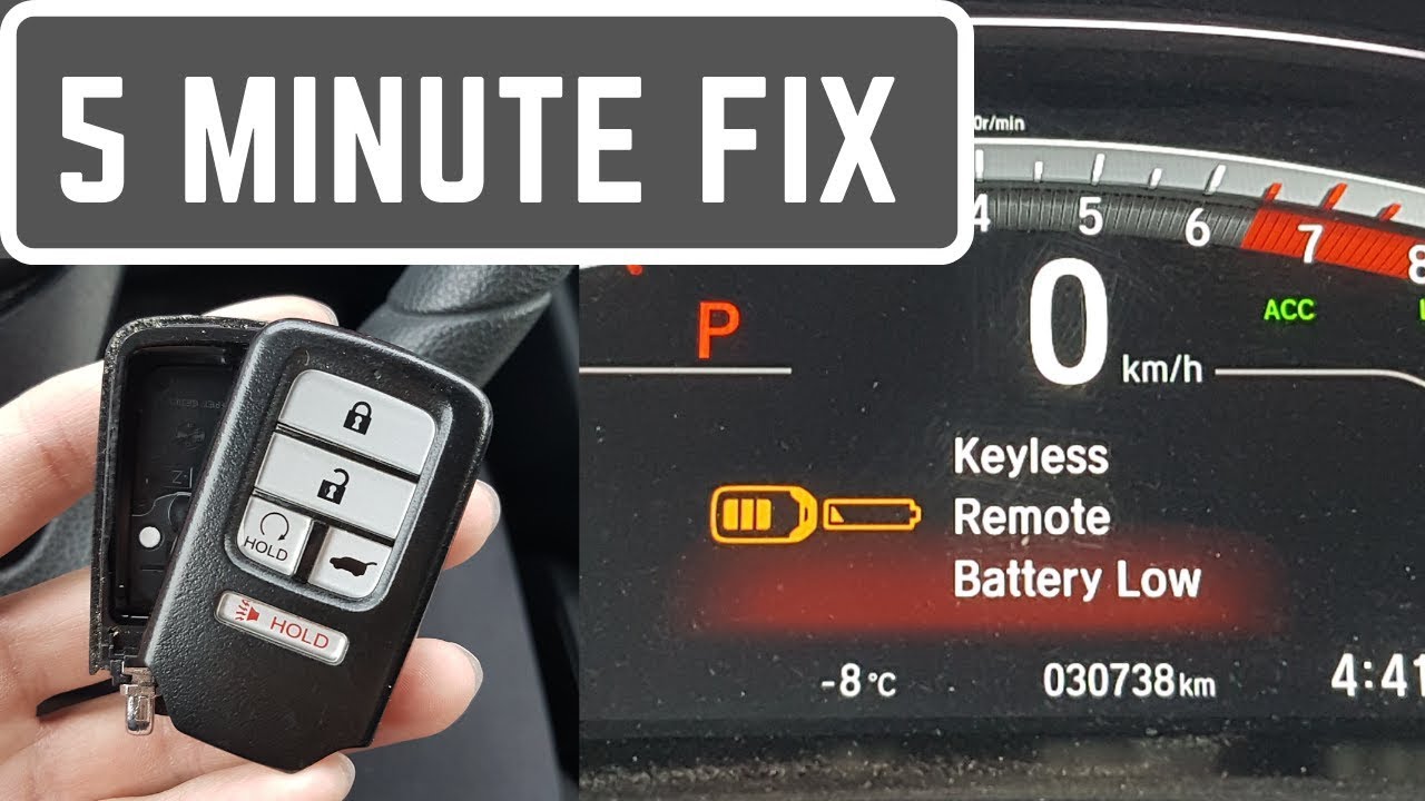 Honda Keyless Entry Remote Battery Change - YouTube
